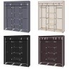 69" Portable Clothes Closet Non-Woven Fabric Wardrobe Double Rod Storage Organizer Black