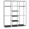 69" Portable Clothes Closet Non-Woven Fabric Wardrobe Double Rod Storage Organizer Black