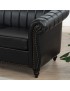 83.46'' PU Rolled Arm Chesterfield Three Seater Sofa.