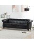 83.46'' PU Rolled Arm Chesterfield Three Seater Sofa.