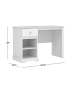 Campbell Wood Kids Desk with 1 Drawer and 2 Shelf Storage, White