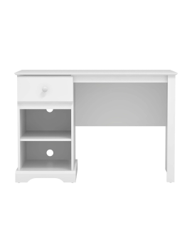 Campbell Wood Kids Desk with 1 Drawer and 2 Shelf Storage, White